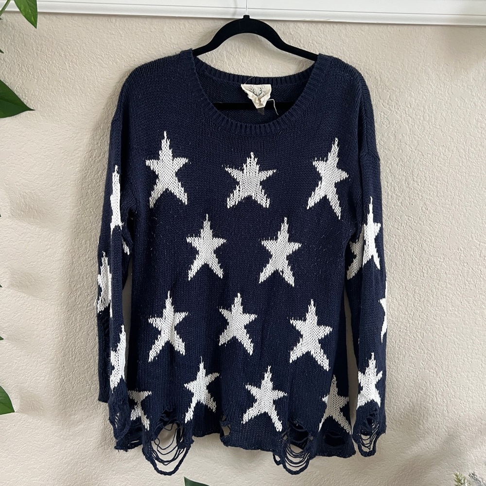 Lightweight distressed sweater